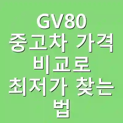 GV80 중고차 가격 비교로 최저가 찾는 법
