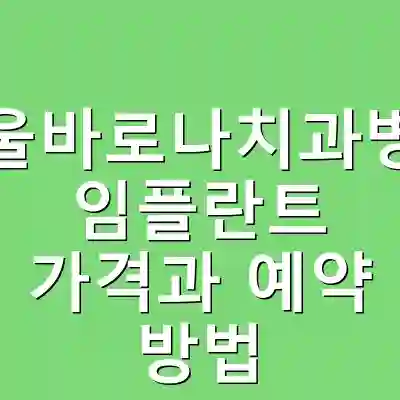 서울바로나치과병원 임플란트 가격과 예약 방법