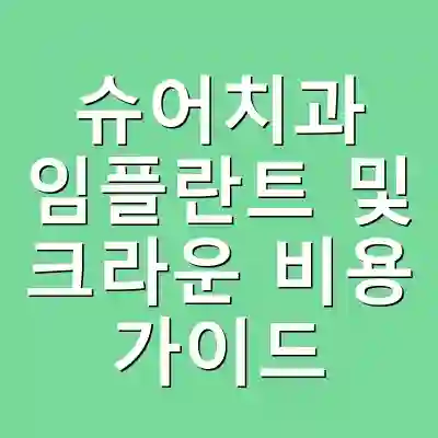 슈어치과 임플란트 및 크라운 비용 가이드