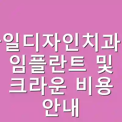 스마일디자인치과병원 임플란트 및 크라운 비용 안내